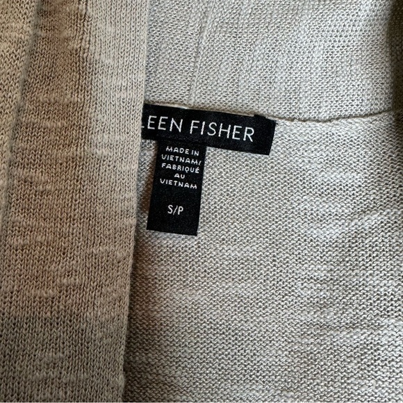 Eileen Fisher Organic Linen Cotton High Collar Cardigan Size SM Sweater - Picture 3 of 9